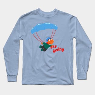 Vector illustration of a cute skydiver. Long Sleeve T-Shirt